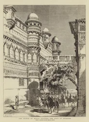 El Príncipe de Gales visitando el fuerte en Gwalior